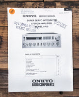 Onkyo A-65 Amplifier  Service Manual *Original*