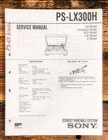 Sony PS-LX300H Record Player / Turntable  Service Manual *Original*