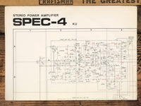 Pioneer Spec-4 Amplifier KU Fold Out Schematic *Original*