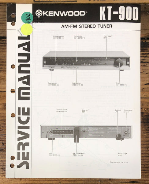 Kenwood KT-900 Tuner  Service Manual *Original*