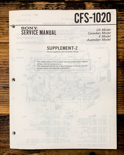 Sony CFS-1020 Radio / Stereo Supp. Service Manual *Original*