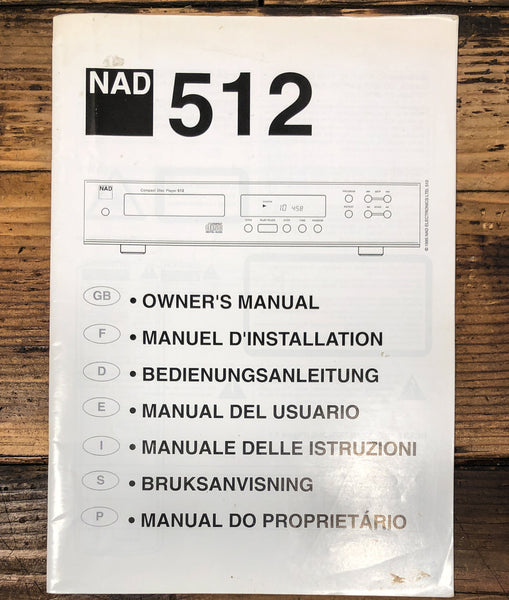 NAD Model 512 CD Player Service Manual *Original*