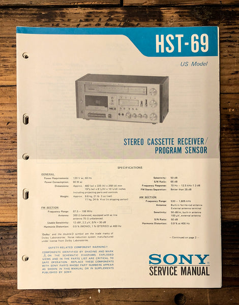 Sony HST-69 Stereo  Service Manual *Original*