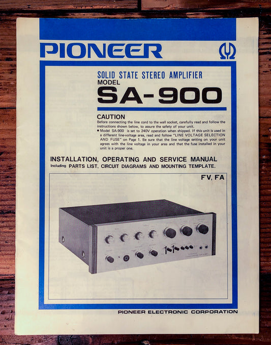 Pioneer SA-900 Amplifier Owner & Service Manual *Original*