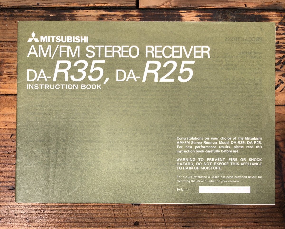 Mitsubishi DA-R25 DA-35 Receiver Owners / User Manual *Original*