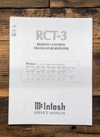 McIntosh RCT-3 RCT3 Remote Control Translator  Service Manual *Original*