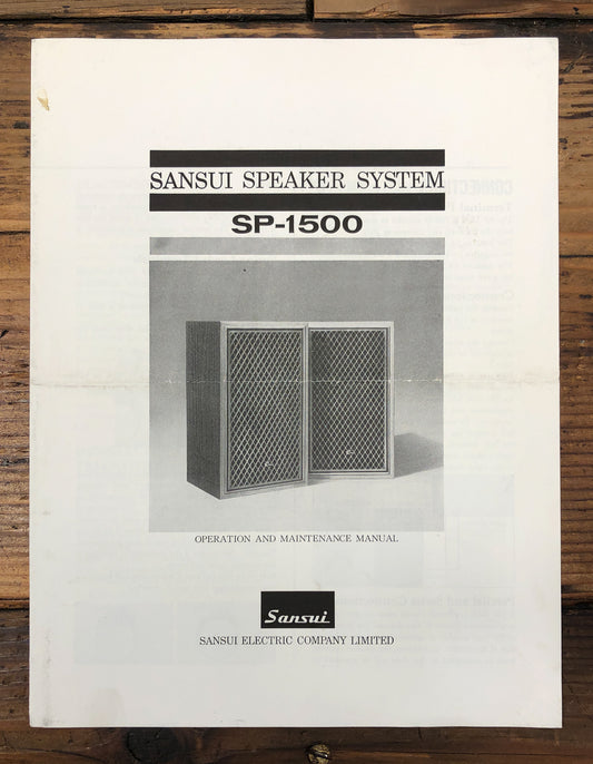 Sansui SP-1500 Speaker Owners / User Manual *Original*