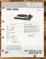 Sony PS-LX355 Record Player / Turntable  Service Manual *Original*