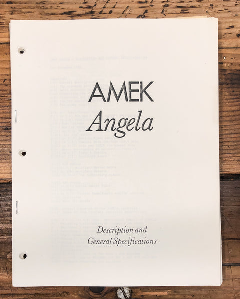 Amek  Angela  Mixer Description & Specifications Manual 40pgs+  *Original*