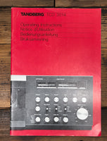 Tandberg TCD 3014 TCD3014 Cassette  Owner / User Manual *Original*