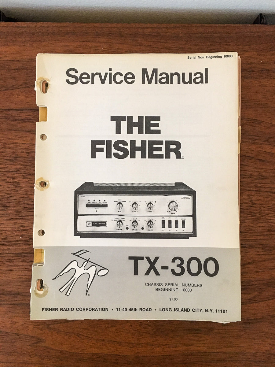 Fisher TX-300 Tuner Service Manual *Original*