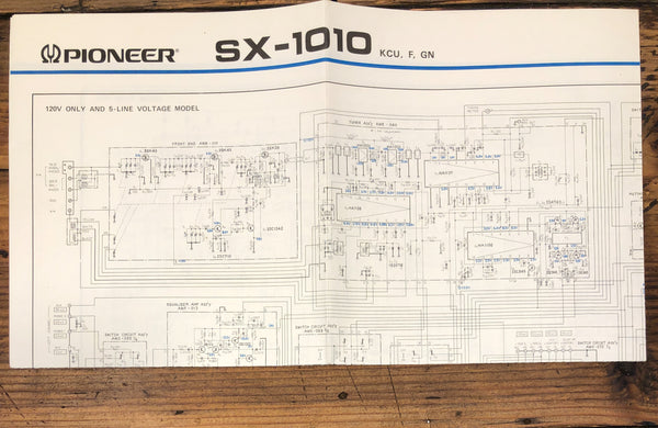 Pioneer SX-1010 KCU F GN Receiver Large Fold Out Schematic *Original*
