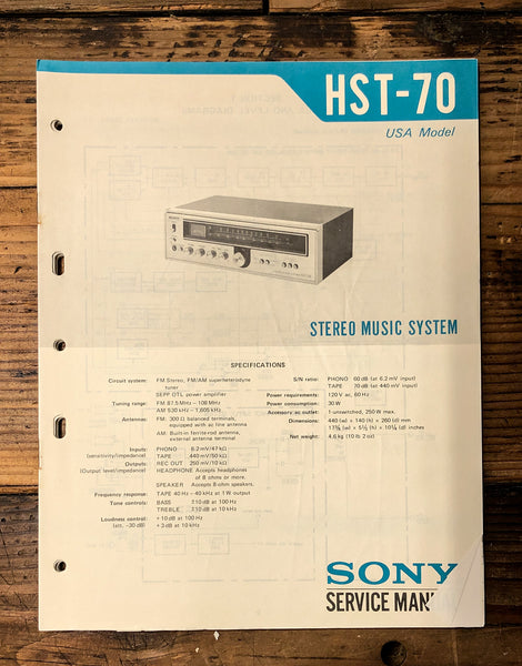 Sony HST-70 Stereo  Service Manual *Original*
