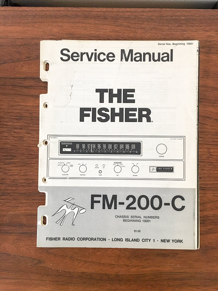 Fisher FM-200-C FM-200C Tuner Service Manual *Original*