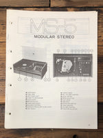 Yamaha MS-5 Stereo  Service Manual *Original*