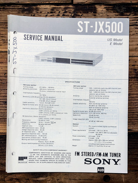 Sony ST-JX500 Tuner  Service Manual *Original*