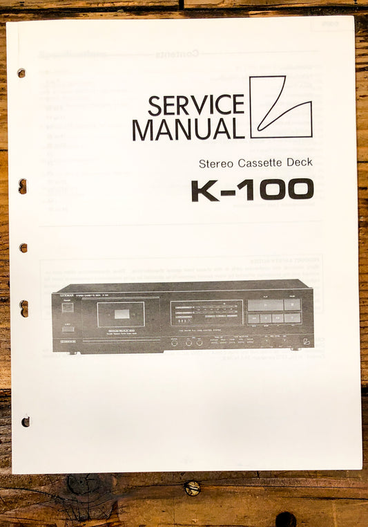 Luxman K-100 Cassette Service Manual *Original*