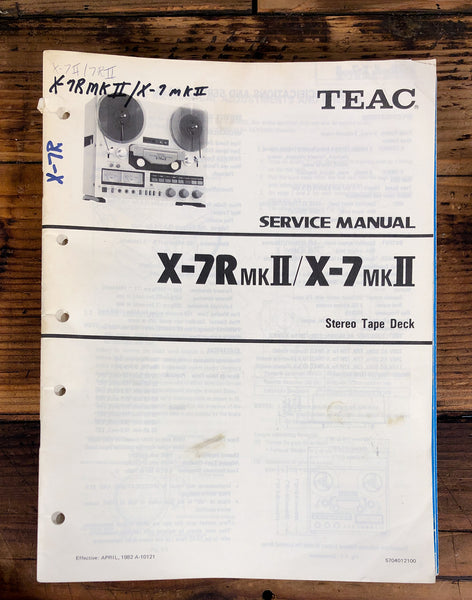 Teac X-7R X-7 MK2/ II  Reel to Reel  Service Manual *Original*