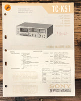 Sony TC-K51 Cassette Service Manual *Original*