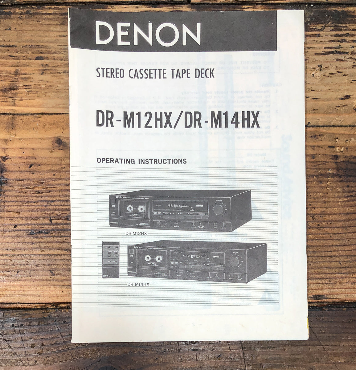 Denon DR-M12HX DR-M14HX Cassette Owners / User Manual *Original*