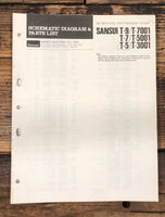 Sansui T-5 T-7 T-9  Tuner Schematic & Parts List Manual  *Original*