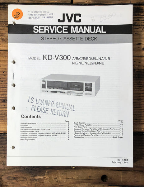 JVC KD-V300 Cassette  Service Manual *Original*