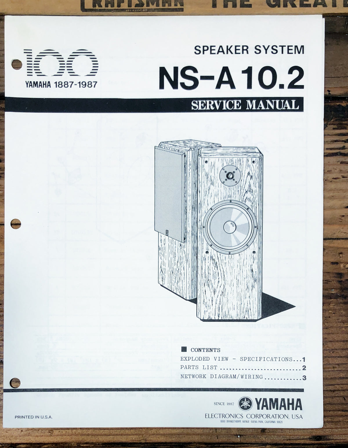 Yamaha NS-A10.2 Speaker  Service Manual *Original*
