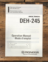 Pioneer DEH-245 Car Radio Owners / User Manual *Original*
