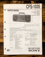 Sony CFS-1035 Radio / Stereo  Service Manual *Original*