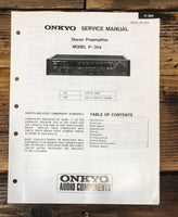 Onkyo P-304 Preamp / Preamplifier  Service Manual *Original*