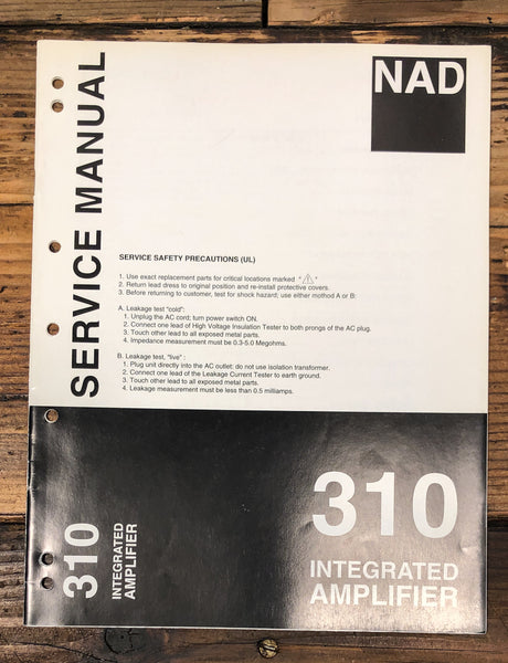 NAD Model 310 Amplifier Service Manual *Original*