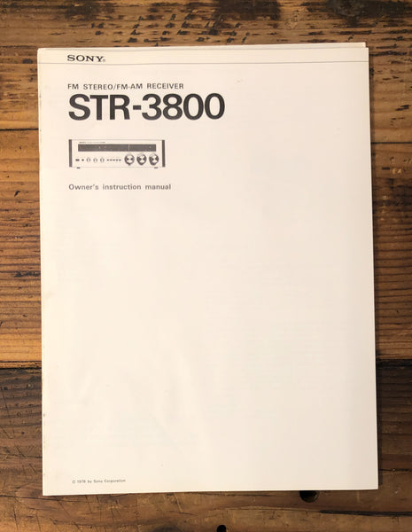 Sony STR-3800 Receiver  Owner / User Manual *Original*