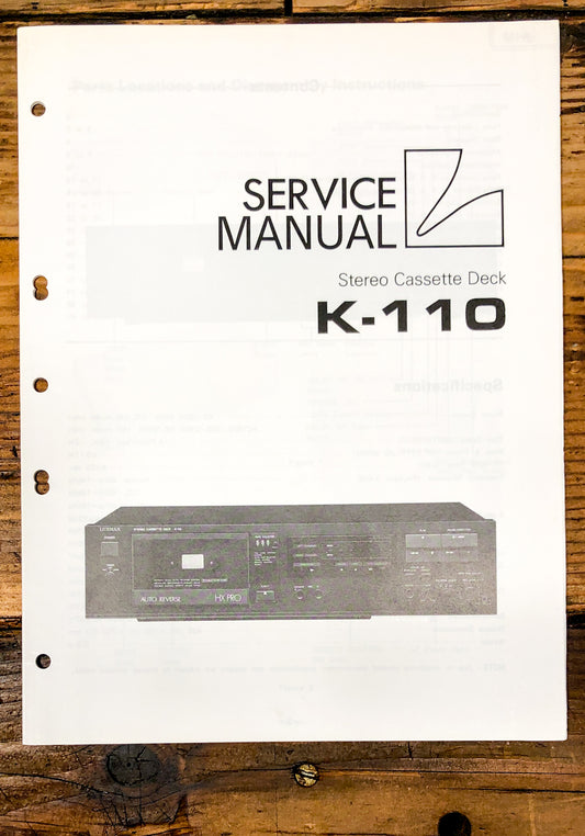 Luxman K-110 Cassette Service Manual *Original*
