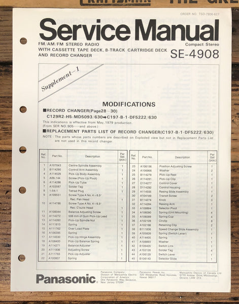 Technics SE-4908 Stereo Supp.Service Manual *Original*