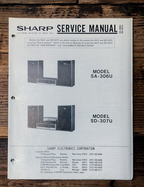 Sony SA-306U SD-307U Amplifier / Receiver  Service Manual *Original*