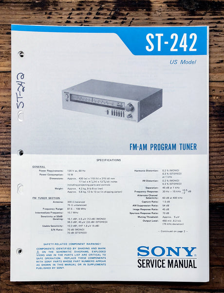 Sony ST-242 Tuner  Service Manual *Original*