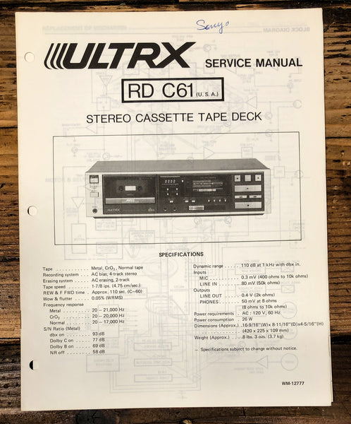 Sanyo RD C61 RD-C61 Cassette Service Manual *Original*