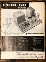 Printed Electronic Research Peri-60 Tube Amplifier 3pg Brochure  *Original*