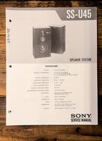 Sony SS-U45 Speaker  Service Manual *Original*