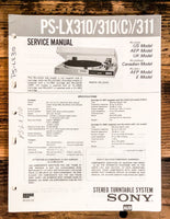 Sony PS-LX310 -LX310C -LX311 Turntable  Service Manual *Original*