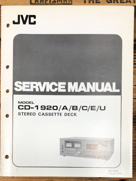 JVC CD-1920 Cassette  Service Manual *Original*