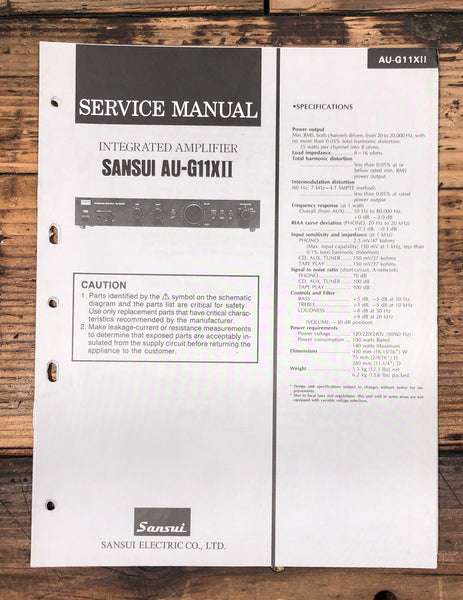 Sansui AU-G11XII AU-G11X 2 Amplifier  Service Manual *Original*