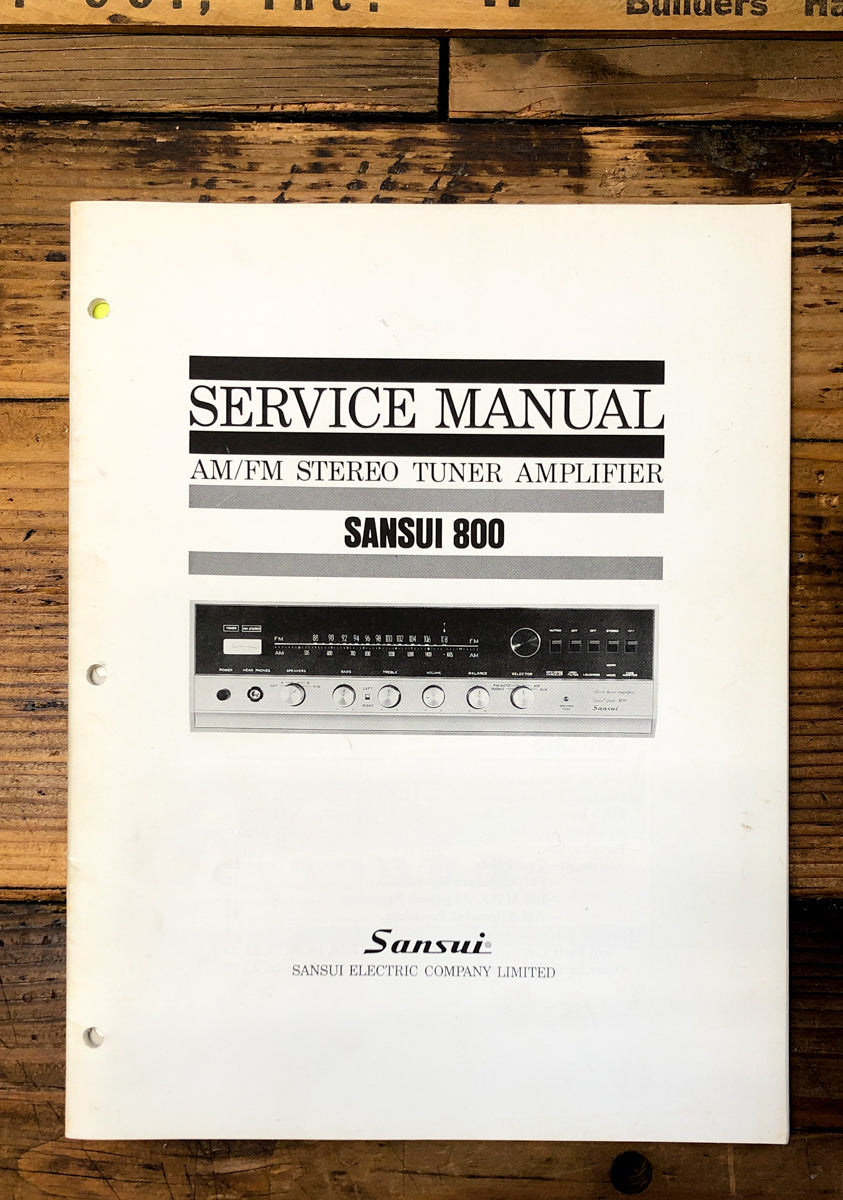 Sansui  Model 800 Receiver Service Manual *Original*