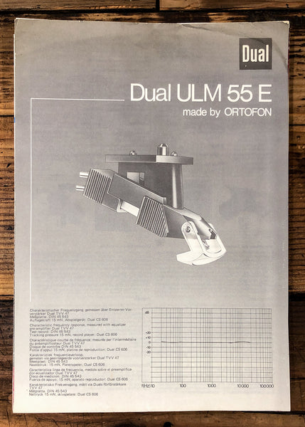 Dual  ULM 55E Stylus / Cartridge 3pg Dealer Brochure  *Original*