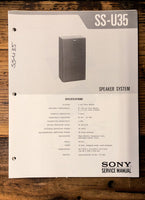 Sony SS-U35 Speaker  Service Manual *Original*