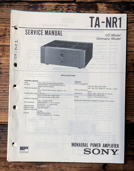 Sony TA-NR1 Amplifier  Service Manual *Original*