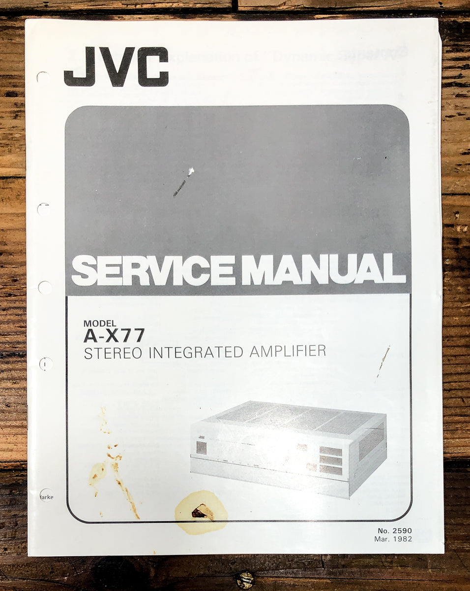 JVC A-X77 Amplifier Service Manual *Original*