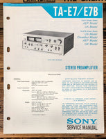 Sony TA-E7B Preamp / Preamplifier  Service Manual *Original*