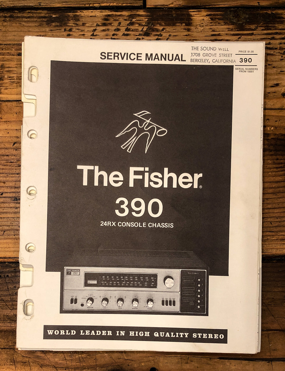 Fisher Model 390 Receiver  Service Manual *Original*