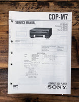 Sony CDP-M7 CD Player  Service Manual *Original*